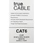 trueCABLE Cat6 Shielded Riser (CMR), 1000ft, White, 23AWG Solid Bare Copper, 550MHz, ETL Listed, Overall Foil Shield (FTP), Bulk Ethernet Cable
