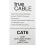 trueCABLE Cat6 Shielded Riser (CMR), 1000ft, White, 23AWG Solid Bare Copper, 550MHz, ETL Listed, Overall Foil Shield (FTP), Bulk Ethernet Cable