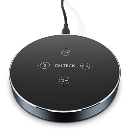 USB Speakerphone, CMTECK Portable Noise Reduction Conference Microphone for Home Office Conference Calls, USB Plug & Play-Desktop Speaker with 360º Voice Pickup, Mute Function & Volume Control(ZM350)