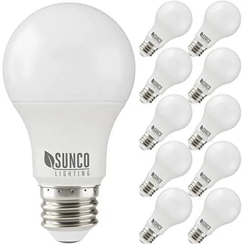 Sunco Lighting 10 Pack A19 LED Bulb, 3W=25W, 5000K Daylight, 250 LM, Dimmable, E26 Base, Indoor Light - UL
