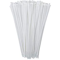 100 Pack KOOWIN 12 Inch 50 Lbs Tensile Strength Self-Locking Eco-Friendly Nylon Plastic Cable Zip Ties Heavy Duty White Wire Tie Wraps for Home, Office, Garden, Garage, Workshop (Medium, 100pcs)