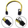 Endlesss 6 Pin Male to 8 Pin (6+2) Male PCIe Adapter Power Cable PCI Express Extension Cable 12.5 Inches (6 Pack)