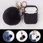 Filoto Case for Airpods, Airpod Case Cover for Apple Airpods 2&1 Charging Case, Cute Air Pods Silicone Protective Accessories Cases/Keychain/Pompom/Strap, Best Gift for Girls and Women, Black
