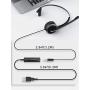 Mpow Single-Sided PC 3.5mm/USB Microphone Headset Noise Cancelling, 270 Degree Rotatable Boom Mic for Right/Left Ear, Comfort-fit Skype Headphone with Mute Function