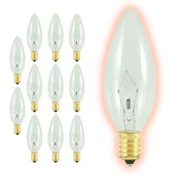 25 Watt Torpedo Candelabra Light Bulbs | B10 Clear Finish E12 Base 2700K Soft White CTC | Dimmable 25W 175 Lumens | Decorative Chandelier Bulbs | Incandescent 12 Pack by GoodBulb
