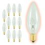 25 Watt Torpedo Candelabra Light Bulbs | B10 Clear Finish E12 Base 2700K Soft White CTC | Dimmable 25W 175 Lumens | Decorative Chandelier Bulbs | Incandescent 12 Pack by GoodBulb