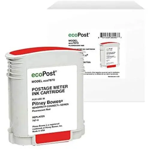 ecoPost Brand Remanufactured Postage Meter Cartridge for Pitney Bowes 787-0 | Red, 8000