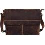 Vintage Computer Leather Laptop Messenger Bags for Men Leather Briefcase Shoulder Bag Man & Women Bag (16 INCH)