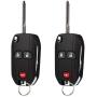 Flip Key Fob fits 2007-2016 Buick Cadillac GMC Chevy Saturn Keyless Entry Remote (15913420), Set of 2