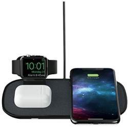 mophie 3 in 1 Wireless Charge Pad - Qi Wireless 7.5W Charging Pad for Apple iPhone, Airpods, and Apple Watch - Black