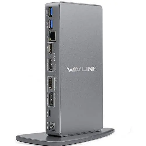 WAVLINK USB C Universal Laptop Docking Station, Dual 4K@60Hz Display & 5K Single Video Display for Laptop and PCs (2x4K@60Hz HDMI, 2x 4K@60Hz Display Port, Gigabit Ethernet, 6 USB 3.0, Audio) WAVLINK USB C Universal Laptop Docking Station, Dual 4K@60Hz Display & 5K Single Video Display for Laptop and PCs (2x4K@60Hz HDMI, 2x 4K@60Hz Display Port, Gigabit Ethernet, 6 USB 3.0, Audio)