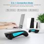 NETUM Bluetooth Barcode Scanner, Compatible with 2.4G Wireless & Bluetooth Function & Wired Connection, Connect Smart Phone, Tablet, PC, Laser Bar Code Reader Work with Windows, Mac,Android, iOS
