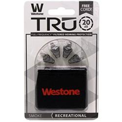Westone TRU Universal WR20 Reusable Hearing Protection Filter Ear Tips - 20 dB Advanced Filter Technology (Smoke)