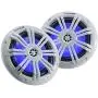Kicker 45KM604WL 6.5 Inch 2 Way Coaxial Marine Light Up LED Boat Speakers, Pair, 4 Ohm, 150 Max Watts, Blue