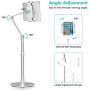 viozon Tablet Phone Overhead Stand, Height & 360 Degree Angle Adjustable, Aluminum Desktop Stand, Compatible with 3.5-10'' Cellphone or Tablet Such as iPhone iPad Pro Air Mini, Samsung, Nexus(AP-4PS)