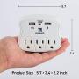 Multiple Outlet Wall Plug Expander - Surge Protector 490 Joules Outlet Extender 3 Plug Outlet with 2 USB Charger Ports Wall Mount Adapters ETL Certified for Home/School/Office Use