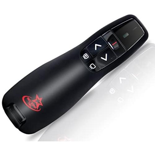 Red Star Tec Wireless Powerpoint and Keynote Presentation Remote Clicker PR-819 (Black, 1 Pack)