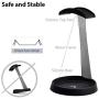 Avantree Metal & Silicone Headphone Stand Hanger with Cable Holder, Black Desk Earphone Mount Rack for Sennheiser, Sony, Bose, Beats Gaming Headset Display, Fancy Music Studio Accessories - HS102