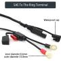 Motorcycle Solar SAE Quick Disconnect Extension Cable Adapter, Ring Terminal Harness with Black Fused 2-Pin Quick Disconnect Plug to Solar Panel, Power Supply, Motorcycle/Motorbike/Car (2pcs)