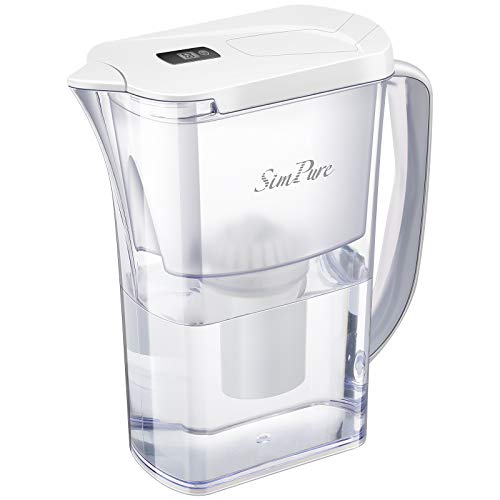 SimPure Water Filter Pitcher, 12 Cup Clearly Water BPA-Free, Reduce TDS, Chlorine, Lead, Fluoride, Heavy Metals Taste and Odor, 3.5L Large, DP03(12 Cup)