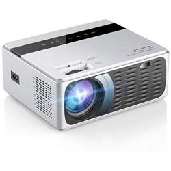 LCD Movie Projector, SAMMIX 5000 Lux 1080P and 200'' Screen Supported Video Projector for Home Theater, Compatible with TV Stick, Laptop, PS4, HDMI, VGA, TF, AV and USB (White)