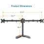 HUANUO Triple Monitor Stand - Free Standing Fully Adjustable Monitor Desk Mount - Tilts, Swivels, Rotates - Fits 3 LCD LED OLED Screens 13-24 Inches in Size, Each Arm Holds up to 22lbs