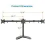 HUANUO Triple Monitor Stand - Free Standing Fully Adjustable Monitor Desk Mount - Tilts, Swivels, Rotates - Fits 3 LCD LED OLED Screens 13-24 Inches in Size, Each Arm Holds up to 22lbs