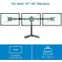 HUANUO Triple Monitor Stand - Free Standing Fully Adjustable Monitor Desk Mount - Tilts, Swivels, Rotates - Fits 3 LCD LED OLED Screens 13-24 Inches in Size, Each Arm Holds up to 22lbs