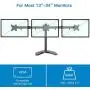 HUANUO Triple Monitor Stand - Free Standing Fully Adjustable Monitor Desk Mount - Tilts, Swivels, Rotates - Fits 3 LCD LED OLED Screens 13-24 Inches in Size, Each Arm Holds up to 22lbs