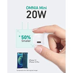 AUKEY Omnia Mini iPhone Fast Charger, 20W USB C Charger for New iPhone, Power Delivery 3.0 Fast Charger, USB C Wall Charger PD Charger for iPhone 11 Pro Max,iPad 2020,Airpods pro