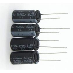 3300uF 10V Radial Lead Aluminum Electrolytic Capacitors for Do it Yourself Repairing of LCD TVs and Consumer Electronics - 4 pc.