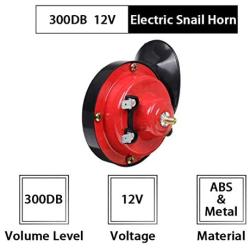 【2 Pack】 300DB Super Loud Train Horn for Truck Train Boat Car Air Electric Snail Single Horn, 12v Waterproof Double Horn Raging Sound Raging Sound for Car Motorcycle