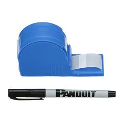 Panduit S100X225VARY Self-Laminating Dispenser with Pen, Vinyl, White/Clear
