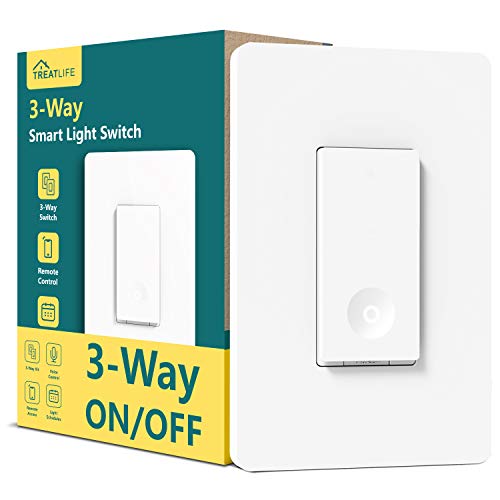 Treatlife 3 Way Smart Switch, Smart Home WiFi Light Switch Works with Alexa and Google Assistant, Neutral Wire Required, Remote Control, ETL Certified, 1 Pack