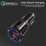 Car Charger, SHOCKTU USB Fast Car Adapter,Dual USB car Charger, Qualcomm 3.0 Car Charger, Fast car Charger 30W 3.1A 12V/24V for iPhone Samsung Galaxy S10 S9 S8 Plus Note9 iPhone 11-Black