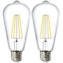 Sunco Lighting 2 Pack ST64 LED Bulb, Dimmable, Waterproof, 8.5W=60W, 2700K Soft White, Vintage Edison Filament Bulb, 800 LM, E26 Base, Restaurant or String Lights - UL