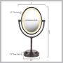 Conair Reflections Double-Sided Lighted Vanity Makeup Mirror, 1x/7x magnification, Oiled Bronze