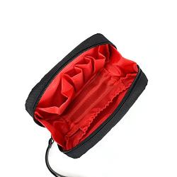 Patu Handy Beauty Stuff Carry Case, Makeup Cosmetic Bag, Women Facial Cleanser Skincare Kit Pouch, Pencil Clutch, Portable Electronics Accessories Organizer, Black