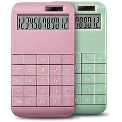 Runying Calculator, Slim Design, Office Home Electronics, Business Present Ideas, Dual Powered Desktop Calculator, Solar Power, 12 Digits LCD Display, Green