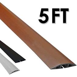 Electriduct D-2 Low Profile Rubber Duct Cord Cover Floor Cable Protector - 5 Feet - Brown (Raw Rubber Material)