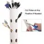 Kootek 118-Inch Cable Management Sleeves with Cable Ties, Neoprene Cable Organizer Cord Cover Wire Hider for TV Computer Office Theater (White, Large)