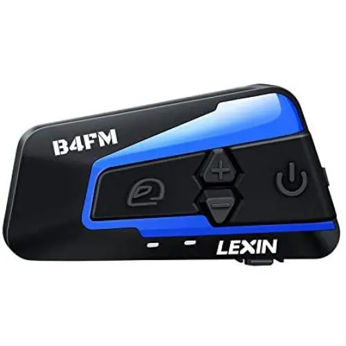 LEXIN 1pc LX-B4FM Motorcycle Intercom, Universal Helmet Communication System up to 4 Riders, Waterproof Motorcycle Bluetooth Headset with 1600m Range for Snowmobile Off-Road