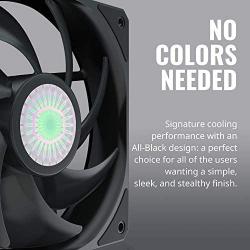 Cooler Master SickleFlow 120 V2 All-Black 120mm Square Frame Fan with Air Balance Curve Blade Design, Sealed Bearing, PWM Control for Computer Case & Liquid Radiator