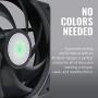 Cooler Master SickleFlow 120 V2 All-Black 120mm Square Frame Fan with Air Balance Curve Blade Design, Sealed Bearing, PWM Control for Computer Case & Liquid Radiator