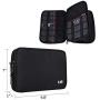 BUBM Double Layer Electronic Accessories Organizer, Travel Gadget Bag for Cables, USB Flash Drive, Plug and More, Perfect Size Fits for iPad Mini (Medium, Black)