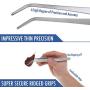 FYBREX 8 inches Stainless Steel Tweezers Curved Tips, All-purpose Forceps Professional Tweezers Tongs with Comfortable Ridged Handle for Beauty Crafting Cooking Repairing and General Purpose