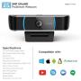 Amcrest 5-Megapixel Webcam with Microphone, Web Cam USB Camera, Computer HD Streaming Webcam for PC Desktop & Laptop w/Mic, Wide Angle Lens & Large Sensor for Superior Low Light (AWC5100)