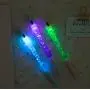Funny live 6 Pcs Colorful Sequins Drift Glitter Crystal Fairy Magic Wand Gel Pens with Flashing Electronic Lights, 0.35mm Black Ink, Sequins Gel Pen Set With 10 Pcs Black Refills for Smooth Writing