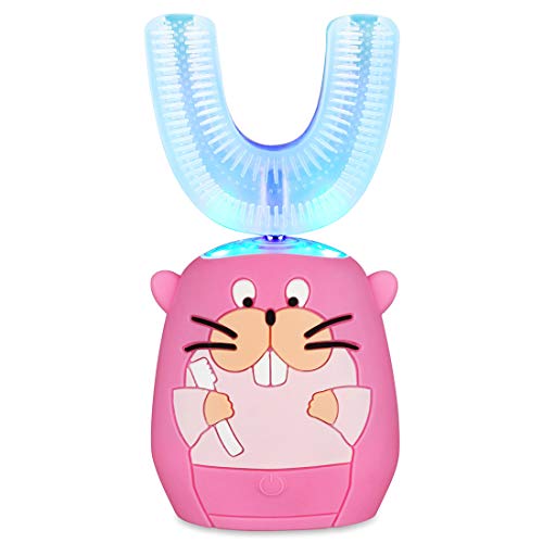 Ultrasonic Automatic Toothbrush, Kids Electric toothbrushes,Toothbrush Teeth whitening Brush 30 Automatic Timer, 360° Ultrasonic Electric Tooth Clean Brush (Pink)