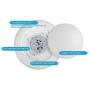 (6 Pack) 7.5'' Flush Mount Dimmable LED Disk Light, 15W (120W Equivalent), 120V, 5000K Bright White, White Trim, ETL Listed - Suitable for Wet Locations - 4/6'' J-Box